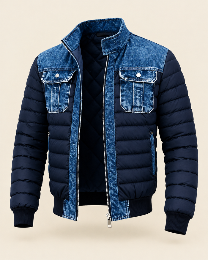Le Lorenzo – Veste hybride denim matelassée