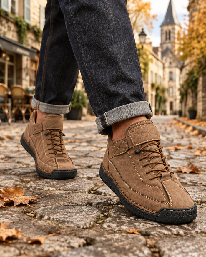Le Versailles – Sneakers en cuir surpiquées